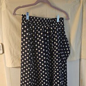 Women's Skirt M Black & White Polka Dot